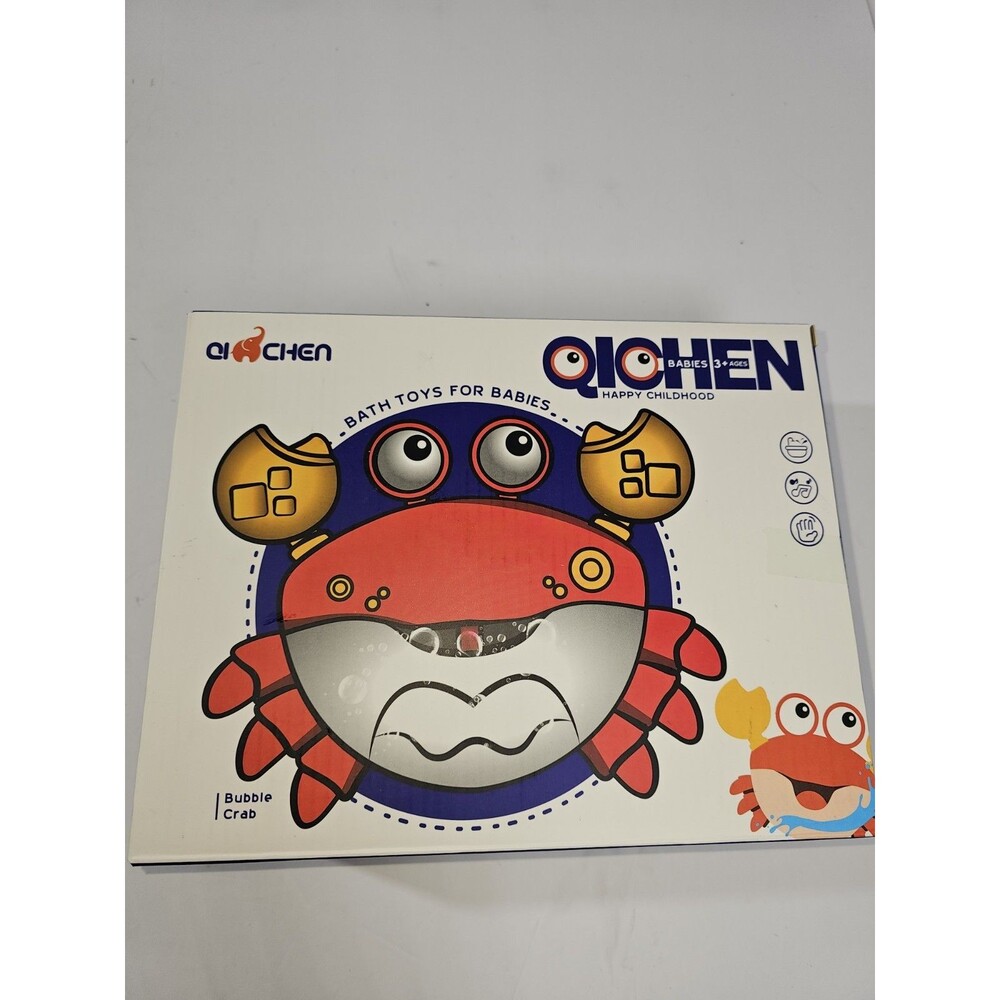 Qichen Musical Crab Bubble Machine Maker Baby Kid Bath Tub Toy, Blue